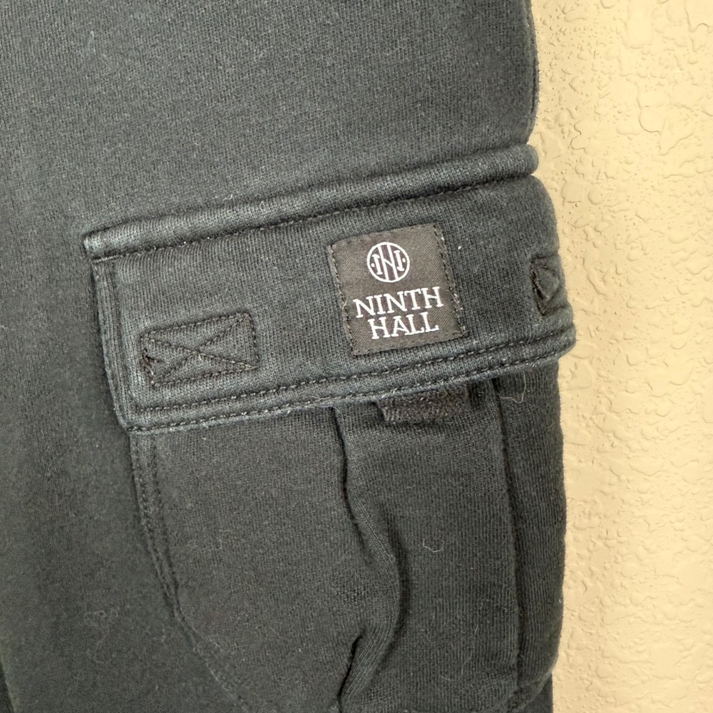 Ninth Hall Koi Fish Graphic Cargo Jogger Sweatpants Black Y2K Streetwear Sz L - Picture 6 of 10